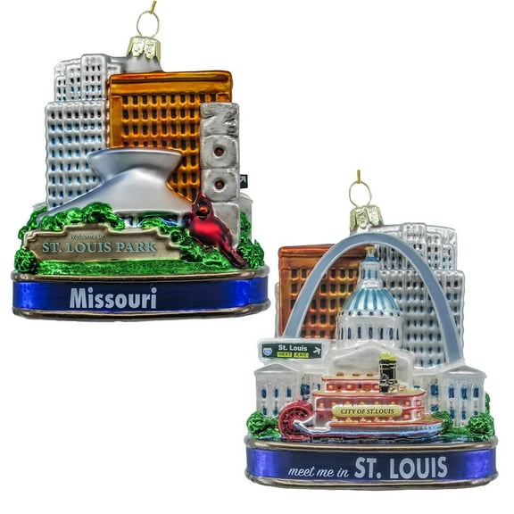 Kurt Adler Cityscape 4.65" Glass St. Louis Ornament