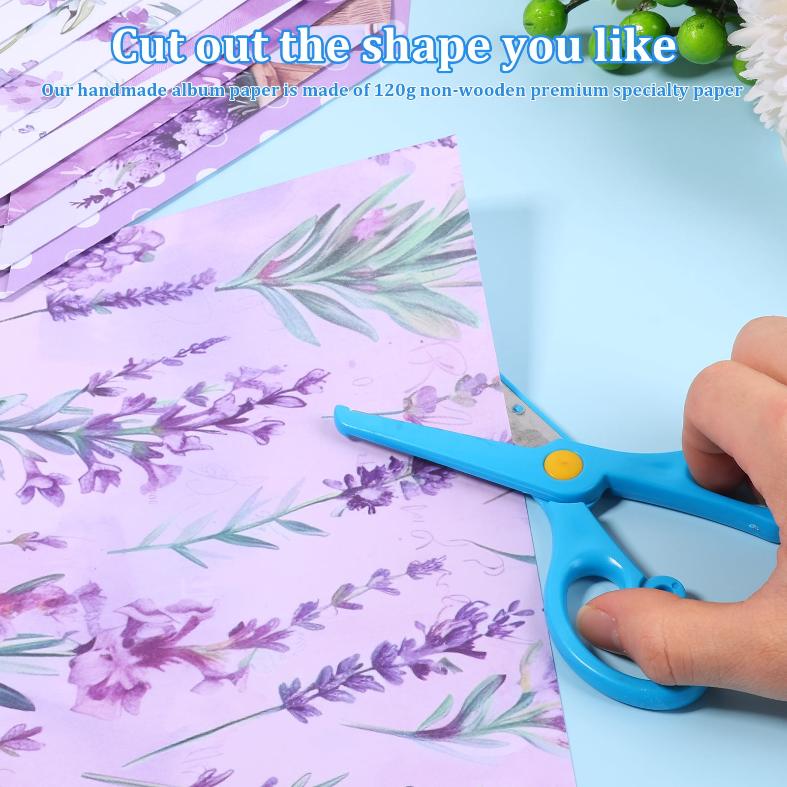 48Pcs Vintage Floral Scrapbook Paper Set Double Sided Flower Pattern Decorative Craft Paper for Birthday DIY Card