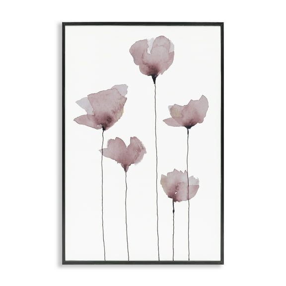 Stupell Industries Standing Tall Blossoms Plants & Flowers Painting Black Framed Art Print Wall Art, 12 x 18