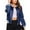 Navy Blue, variant on Women's Bomber Jacket Lightweight Striped Zip Up Casual Windbreaker with Pockets