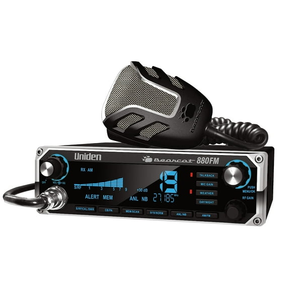 CB Radio Uniden Bearcat 880FM con pantalla LCD AM/FM de 40 canales y 7 colores