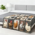 thumbnail image 3 of Throw Blanket under $5! Yannianjz Vintage Rooster Blanket, Checkered Print Throw Blanket for Couch, Soft Nap Blanket for Bed, Sofa, Outdoor Picnic Decor, 3 of 9