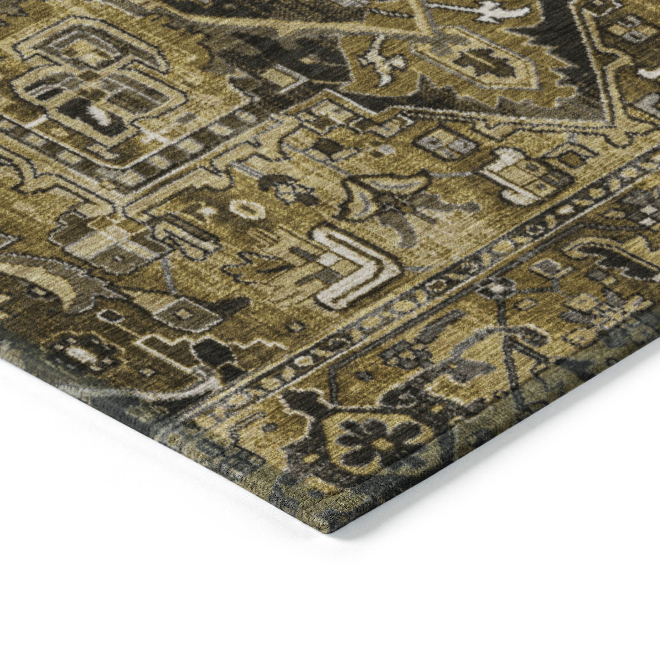 Addison Rugs Chantille Indoor/Outdoor Traditional Oriental Brown Washable Rectangle Rug, 1'8" x 2'6"