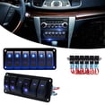 thumbnail image 6 of Geloo 6 Gang Rocker Switch Panel On/Off Pre-Wired Switches Aluminum Panel Waterproof Switches for 12V/24V Automotive Cars Boats Marine RVs Trailers, 6 of 8