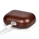 thumbnail image 2 of Funda de cuero marrón para AirPods 3 (2021), funda protectora de cuero genuino premium a prueba de golpes para Apple AirPods 3 Estuche de carga de auriculares (LED visible) Cargador inalámbrico, 2 of 5