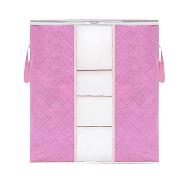 Large Capacity Quilt Storage Bag, Breathable Non-Woven Fabric with PVC, Reinforced Zipper & Seams, Transparent Window, 2 Sizes (70x50x30 or 50x35x50), 1-Pack