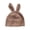 Khaki, variant on dianhelloya Women Beanie Hat with Cute Rabbit Ears Super Soft Elastic Solid Color Windproof Cold Prevention Winter Warm Plush Hat Black
