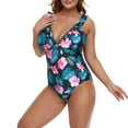 thumbnail image 4 of One Piece Swimsuit for Women Plus Size One-Piece Show Printing Wire Free With Pad Flowers Set, 4 of 7