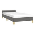 thumbnail image 3 of Twin XL Bed Frame Dark Gray Fabric with Headboard - Supportive Plywood Slats & Sturdy Legs - Modern Bedroom Furniture, 3 of 9