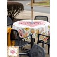 thumbnail image 5 of Outdoor Tablecloth with Umbrella Hole for Patio/Picnic/Party/Camping, Mother's Day Waterproof Table Cloth Square Cover Washable, Spring Watercolor Flowers Pink Love Heart (54"x 54"), 5 of 9