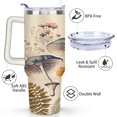 thumbnail image 3 of 40oz Cute Colorful Botanical Mushroom Stainless Steel Flip Straw Tumbler Spill Proof Travel Cup Double Wall Vacuum Insulated Coffee Mug with Top Handle, 3 of 6