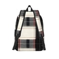 thumbnail image 4 of Casual Canvas Backpack Without Interlayer Large Capacity Stick Bag Design For Outdoor Shopping Office Outdoor Sports White Buffalo Plaid Check Tartan Scotland_3 Medium, 4 of 7