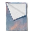 thumbnail image 2 of Sky Soft Flannel Fleece Throw Blanket, Skyline with Clouds Sunset Photography Majestic Image, Cozy Plush for Indoor and Outdoor Use, 70" x 90", Pale Blue Yellow Peach, by Ambesonne, 2 of 5