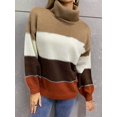 thumbnail image 2 of Pulls Décontractés Manches Longues Col Rond Couleur Patchwork Pull en Tricot Tops, 2 of 7