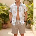 thumbnail image 4 of JFOPQVSM European and Men's Printed Casual Sports Short Sleeved Shirt Shorts Set Men 2 Piece Outfits Sets Summer, 4 of 8