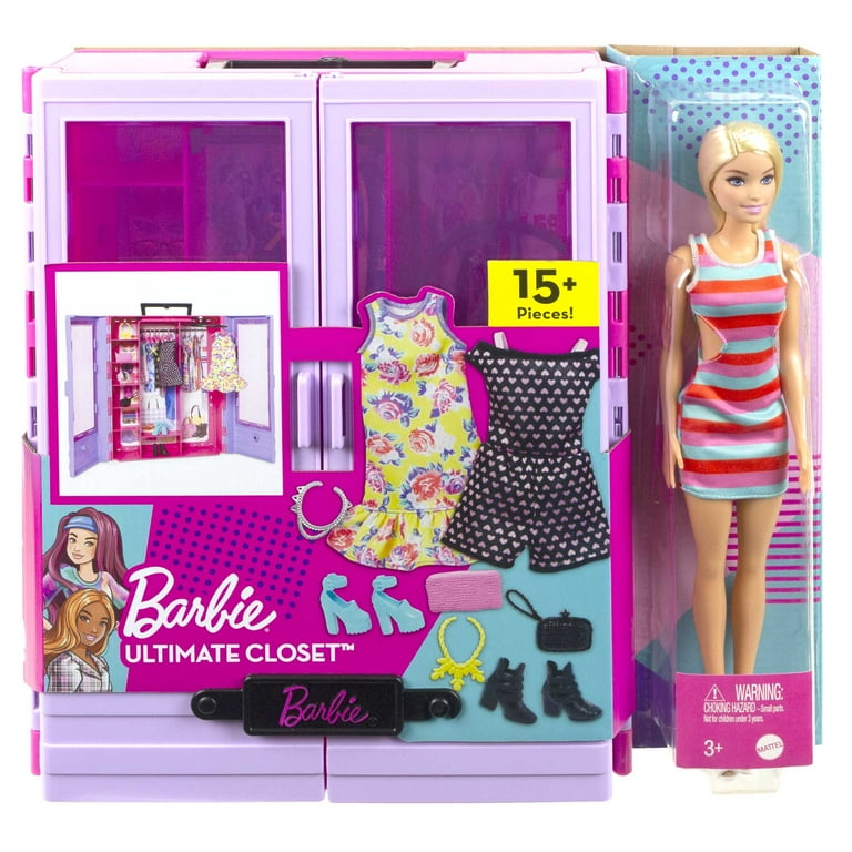 Barbie Fashionistas Doll with Wardrobe Ultimate Closet Playset Clothes Accessories Toy Set Walmart