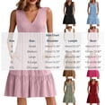 thumbnail image 2 of Ayolanni Sleeveless Dresses for Women 2026 Solid Modest V-Neck Midi A-Line Dress Casual Beach Ruffle Pleated Vacation Sundress with Pockets Blue XL, 2 of 6