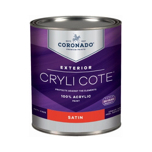 BENJAMIN MOORE & COCORONADO 410.1.4 CryliCote Quart White Satin Paint