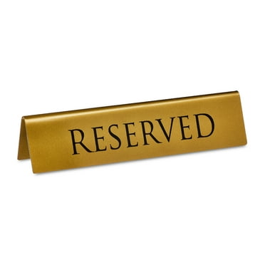 Gold Metal Tabletop Reserved Sign, by Way To Celebrate