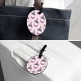 thumbnail image 7 of 2Pcs Leather Round Unicorn Cruise Luggage Tag with Privacy Cover and Name ID Tag - Suitable for Travel Handbags Backpacks School Bags Luggage Tags, 7 of 7