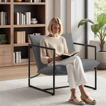 sling accent chair with metal product