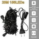 thumbnail image 5 of Cadena de luces LED con cable negro de 20 m, 156/200 LED, para exteriores, con enchufe, luces de hadas navideñas con flash, bombilla LED para fiestas de árboles de Navidad y Año Nuevo, 5 of 5