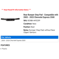 thumbnail image 2 of Rear Bumper Step Pad - Compatible with 2003 - 2023 Chevy Express 3500 2004 2005 2006 2007 2008 2009 2010 2011 2012 2013 2014 2015 2016 2017 2018 2019 2020 2021 2022, 2 of 2