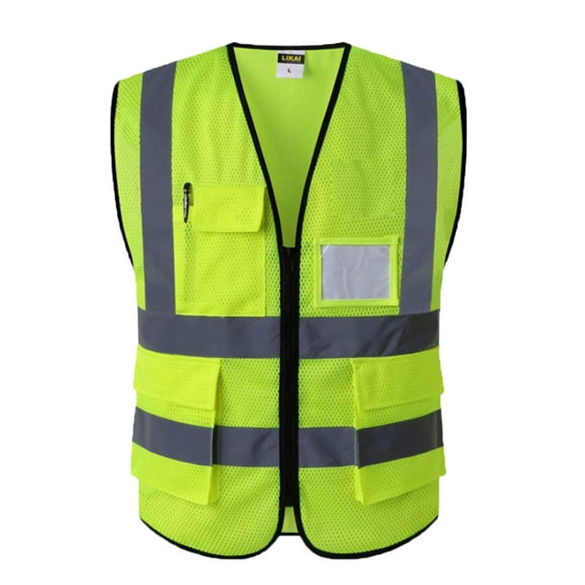 Jaune/ Orange Réfléchissant Sécurité Ingénieur Construction / Poche - Jaune P, Tel Que Décrit L Jaune