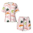 thumbnail image 4 of Naloa Cute Sushi Women's Short-Sleeved Pajama Set, Loungewear, Summer pajamas, Breathable Cozy - XX-Large, 4 of 9
