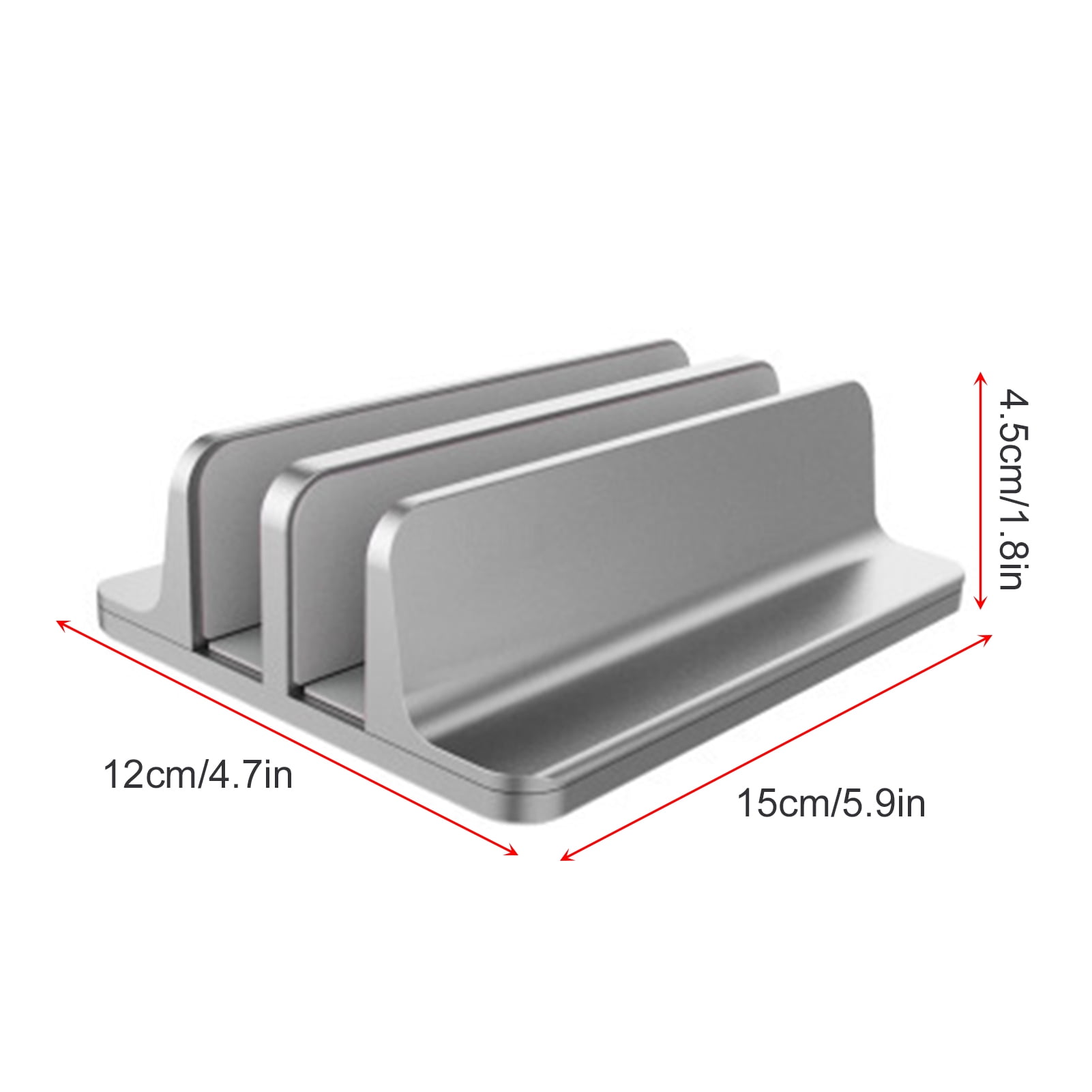 Vertical Laptop Stand 2 Slot Desktop Stand Holder With Adjustable Dock Aluminum Alloy Laptop Stand For Desk Compatible With 17in Laptops