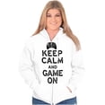 thumbnail image 3 of Vintage Keep Calm Video Game On Nerd Zip Up Hoodie Men's Women's Brisco Brands S, 3 of 6