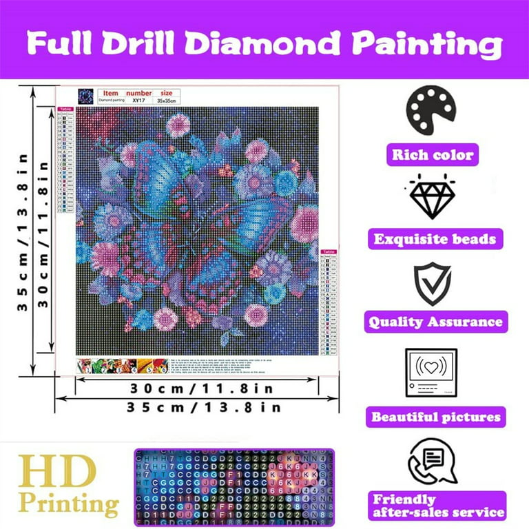  Huacan Butterfly Diamond Painting Kits for Adults, Full Drill Diamond  Art Round Diamond Dots for Adults Clearance, Paint with Diamonds for  Beginner Flower 11.8x15.7inch