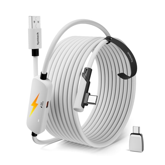 Syntech Link Cable with Charging 16FT Compatible with Oculus/Meta Quest 3S/3 Accessories, Quest2/Pro, Pico4, Next-Gen VR Cable with USB 3.0 A to C Ad