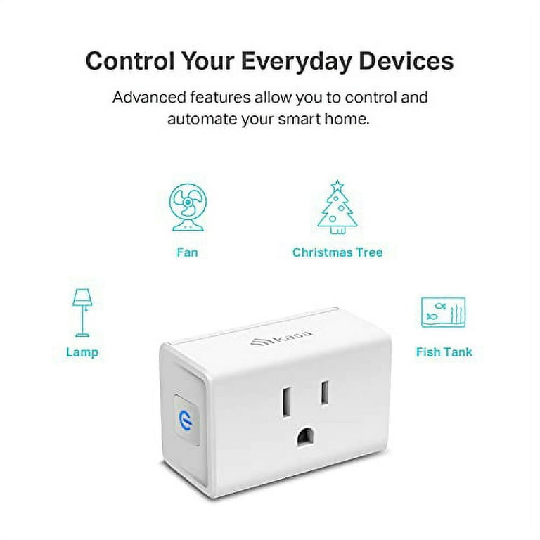 Kasa Smart Plug Ultra Mini 15A, Smart Home Wi-Fi Outlet Works with Alexa,  Google Home & IFTTT, No Hub Required, UL Certified, 2.4G WiFi Only