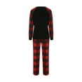 thumbnail image 5 of Family Matching Christmas Pajamas Set 2021 Santa Printed Sleepwear Long Sleeve Tops Plaid Pants for Baby Adults, 5 of 10