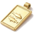 thumbnail image 2 of 1pc 1 Pcs Pisces Pendant Charms 304 Stainless Steel Pendants Rectangle with Constellations Real 14K Gold Plated Pisces Metal Charms Pendant for Women Necklace Bracelet Earring Jewelry Craft Making, 2 of 3