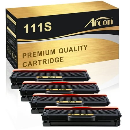 Arcon 4-Pack Compatible Toner Printer Ink for Samsung MLT-D111S Xpress SL-M2020 M2070 M2070W M2070F M2070FW M2026W (Black)