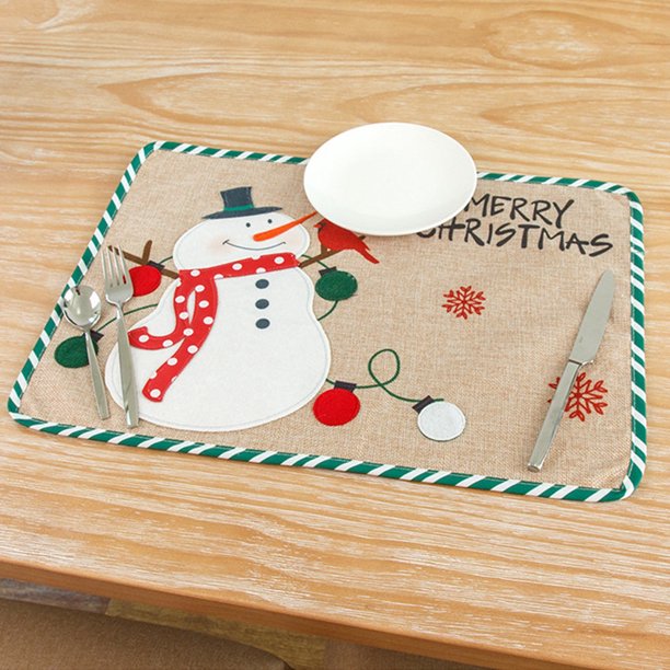 Ganfancp Mantel Individual de Navidad Arreglo de Mesa Familiar Suministros Decoración Ofertas Del Día 1 Mantel Individual