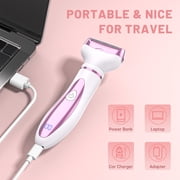 4 in 1 Electric Razor for Women Cordless Hair Removal Ladies Shaver Painless Body Hair Trimmer Remover Rechargeable Epilator for Bikini Facial Nose Ear Eyebrows Leg