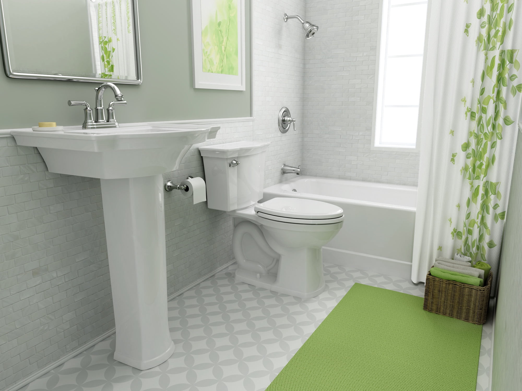American Standard 0900001.222 Estate 24" Pedestal Bathroom Sink Only - Off White