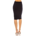 thumbnail image 4 of Women's High Waist Knee Length Pencil Skirt, Techno Crepe Classic Office Style, 4 of 4