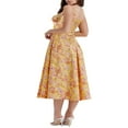 thumbnail image 3 of AMERTEER Femmes Y2k Coupe Basse Boho Midi Robe Taille Haute une Ligne Florale Imprimé Carré Robe de Cou Été Décontractée Formelle Robe de Soirée, 3 of 5