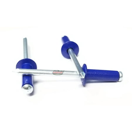 

Dark Blue 3/16 Blind Pop Rivets Aluminum Small Head with Steel Mandrel Fasteners .250 - .375 Grip Range