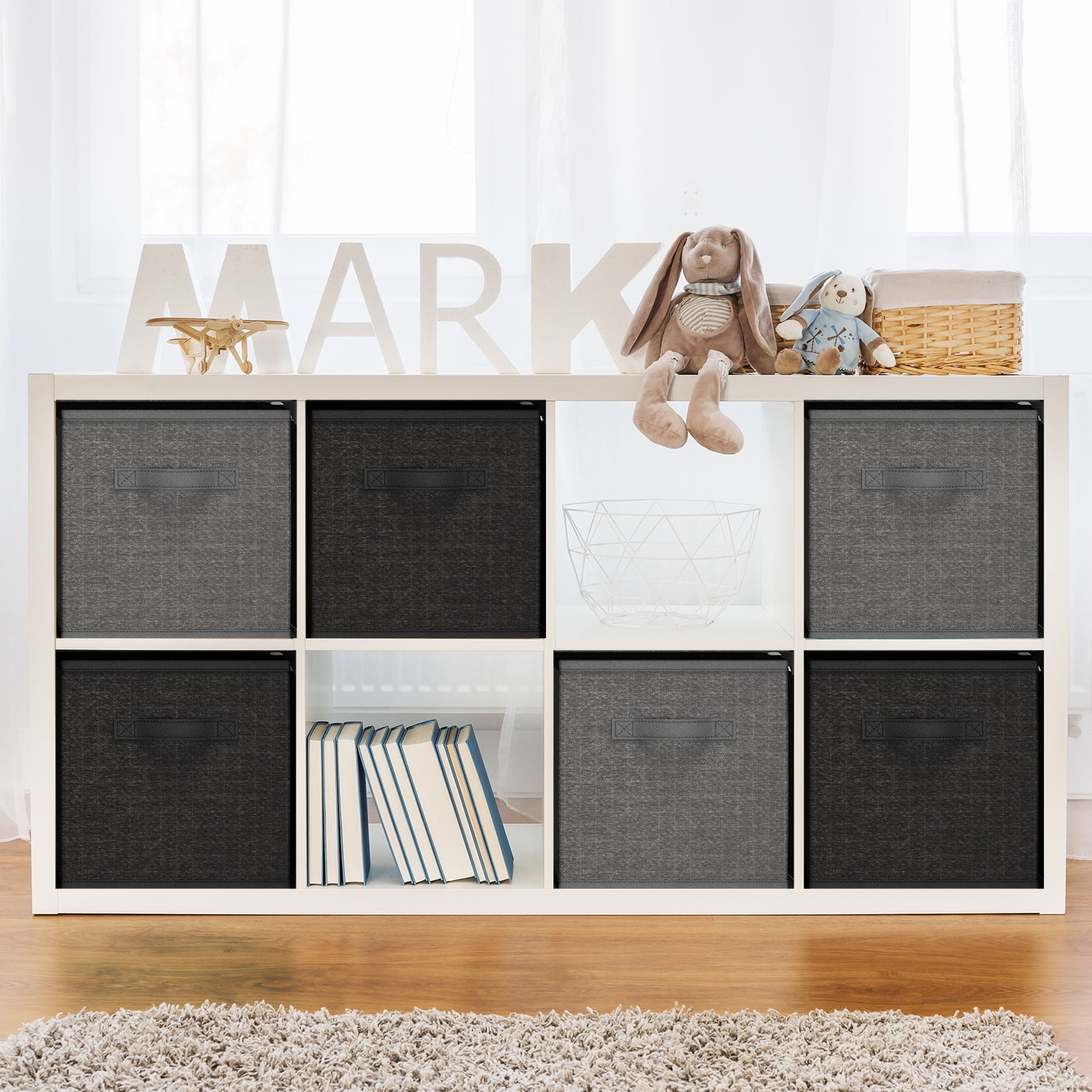 Clara Clark Cube Storage Bins, 11" Cube Storage Organizer, 6 Pack.