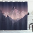 thumbnail image 1 of Ambesonne Northwoods Shower Curtain, Foggy Mountain Range, 69"Wx84"L, Dark Purple Grey Mauve, 1 of 3