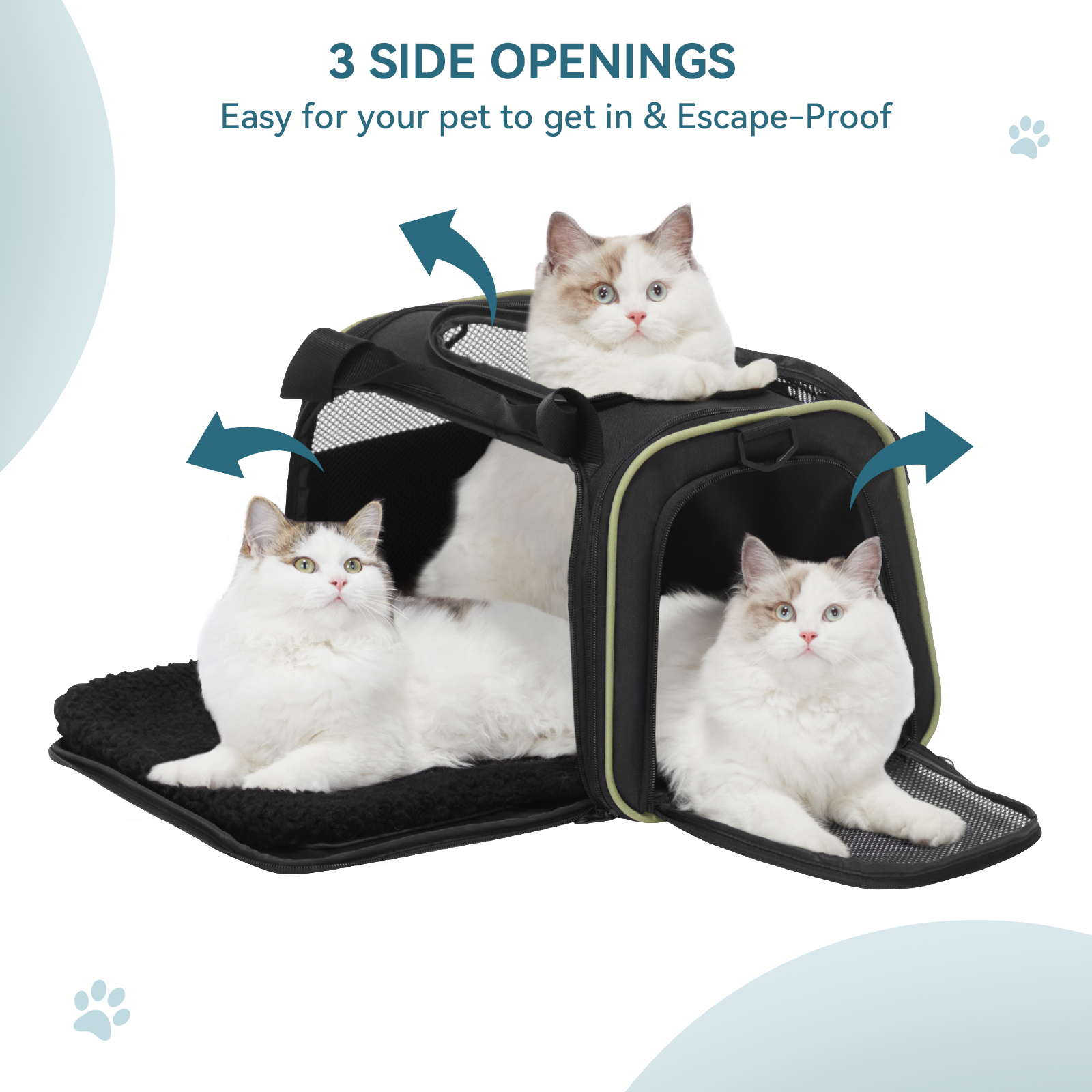 Petsfit 17in Airline Approved Cat Carrier with Extendable Mat photo 4
