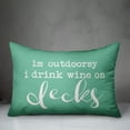 thumbnail image 2 of Creative Products Drink Wine on Decks Mint 14x20 Indoor / Outdoor Pillow, 2 of 2