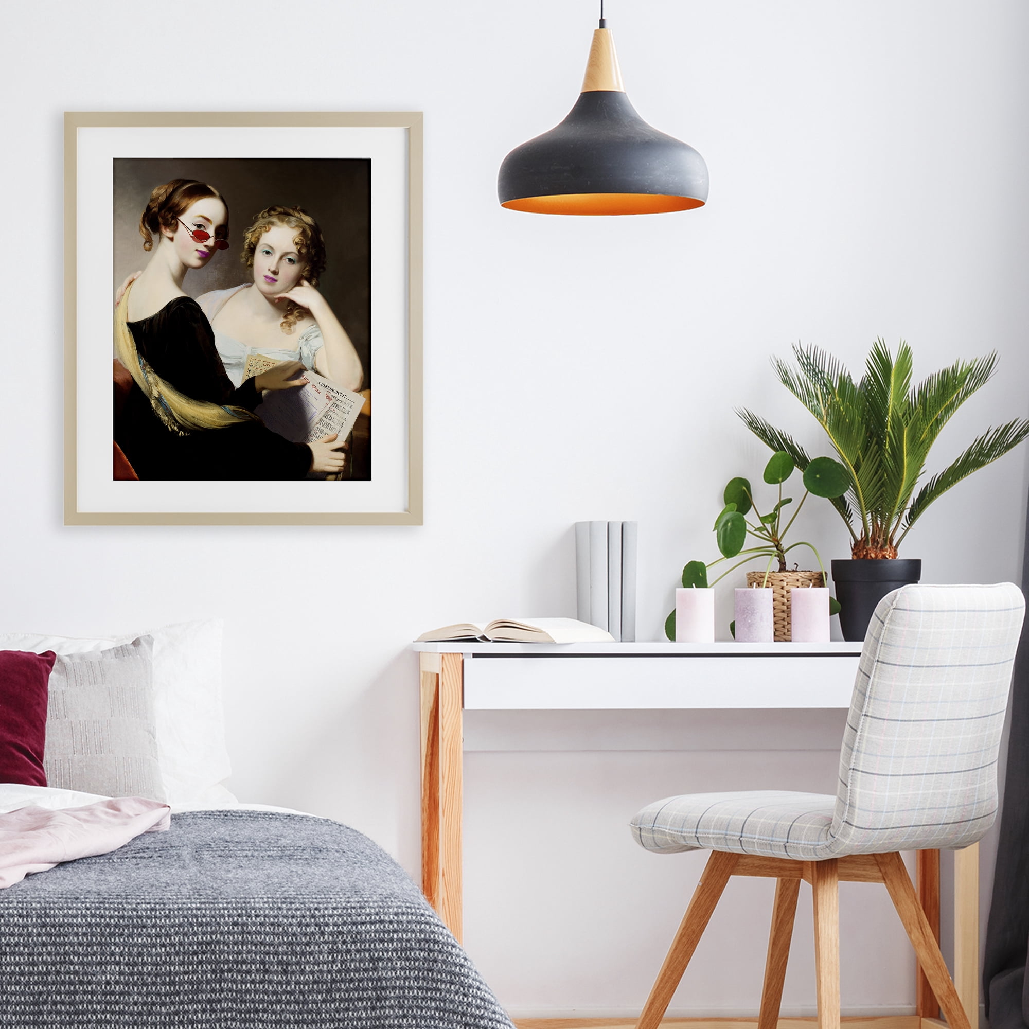 Stupell Industries Vintage Ladies Ordering Takeout Birch Framed Print Under Glass, design by Wild Apple Portfolio