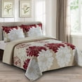 thumbnail image 3 of Helena Burgundy Reversible Oversize Quilt / Bedspread Set, 3 of 4
