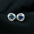 thumbnail image 3 of Rosec Jewels Black Opal Swirl Stud Earrings with Moissanite for Women - AAA Quality, 925 Sterling Silver, 3 of 10